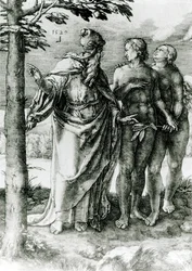 Dio mostra ad Adamo ed Eva l